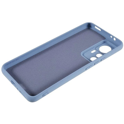For Xiaomi 12T Pro 5G Soft TPU Anti-Fingerprint Phone Case Liquid Silicone Texture 2.0mm Thick Arc Edge Shock Absorption Protective Cover