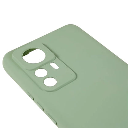 For Xiaomi 12T Pro 5G Soft TPU Anti-Fingerprint Phone Case Liquid Silicone Texture 2.0mm Thick Arc Edge Shock Absorption Protective Cover
