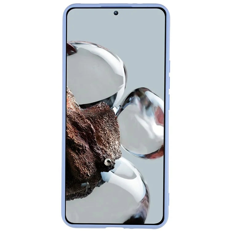 For Xiaomi 12T Pro 5G Soft TPU Anti-Fingerprint Phone Case Liquid Silicone Texture 2.0mm Thick Arc Edge Shock Absorption Protective Cover