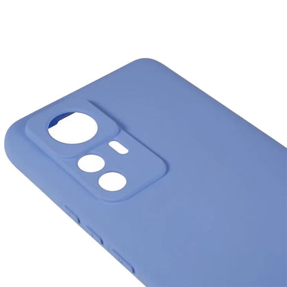 For Xiaomi 12T Pro 5G Soft TPU Anti-Fingerprint Phone Case Liquid Silicone Texture 2.0mm Thick Arc Edge Shock Absorption Protective Cover