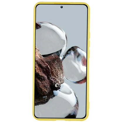 For Xiaomi 12T Pro 5G Soft TPU Anti-Fingerprint Phone Case Liquid Silicone Texture 2.0mm Thick Arc Edge Shock Absorption Protective Cover