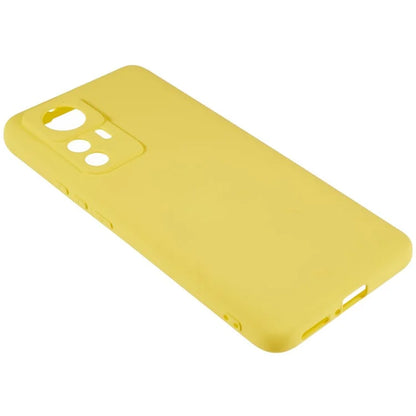 For Xiaomi 12T Pro 5G Soft TPU Anti-Fingerprint Phone Case Liquid Silicone Texture 2.0mm Thick Arc Edge Shock Absorption Protective Cover