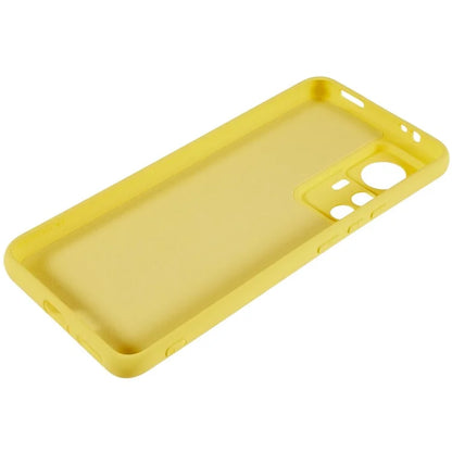 For Xiaomi 12T Pro 5G Soft TPU Anti-Fingerprint Phone Case Liquid Silicone Texture 2.0mm Thick Arc Edge Shock Absorption Protective Cover