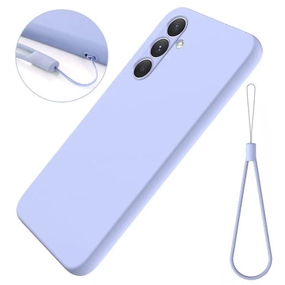 For Samsung Galaxy A54 5G Case Anti-scratch Liquid Silicone Protective Cover with Strap