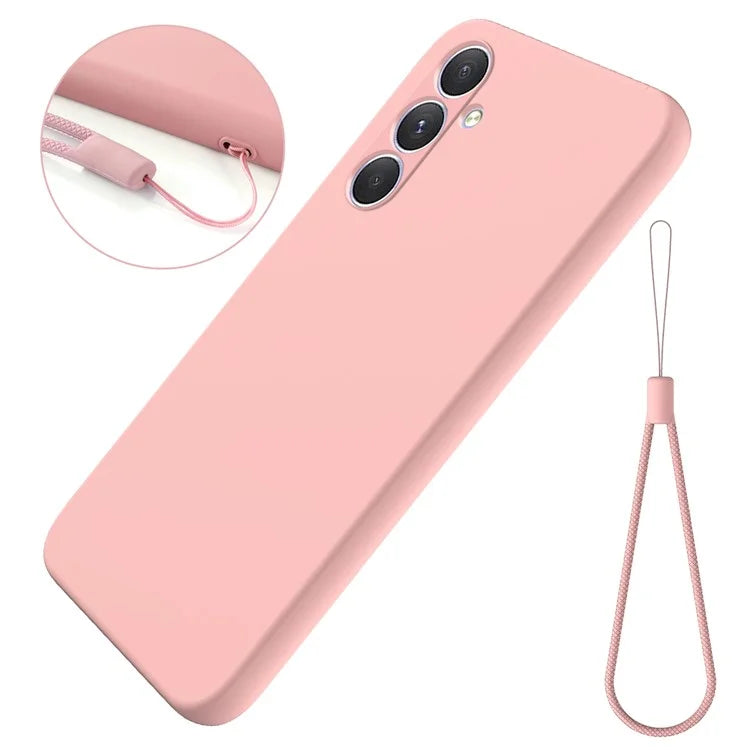 For Samsung Galaxy A54 5G Case Anti-scratch Liquid Silicone Protective Cover with Strap