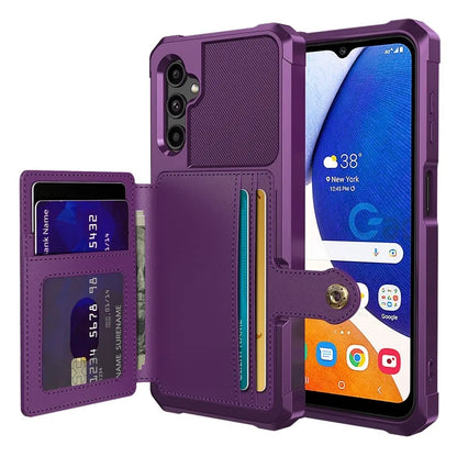 ZM03 For Samsung Galaxy A14 5G  /  A14 4G Case PU Leather Coated TPU Phone Wallet Cover with Magnetic Metal Sheet