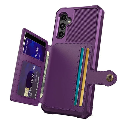 ZM03 For Samsung Galaxy A14 5G  /  A14 4G Case PU Leather Coated TPU Phone Wallet Cover with Magnetic Metal Sheet