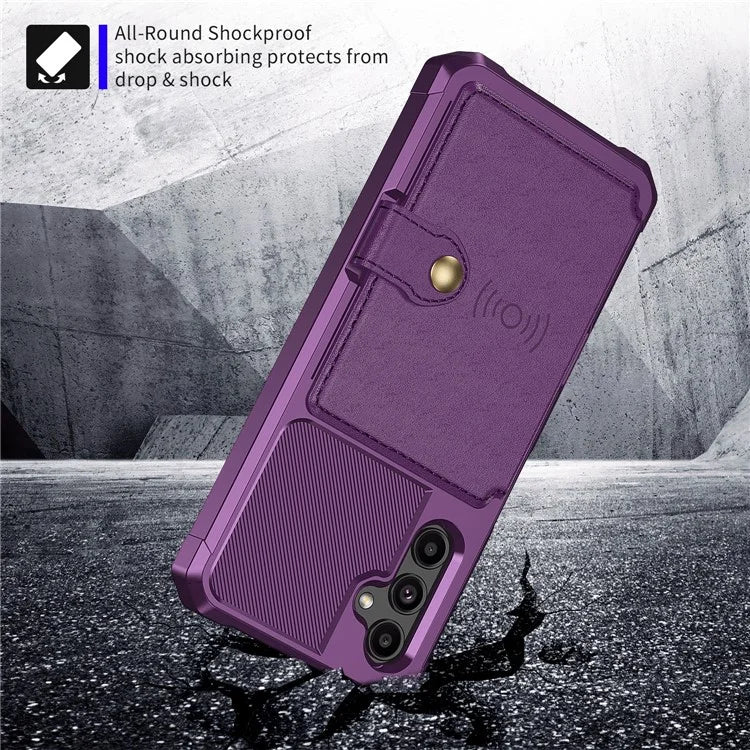ZM03 For Samsung Galaxy A14 5G  /  A14 4G Case PU Leather Coated TPU Phone Wallet Cover with Magnetic Metal Sheet
