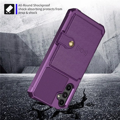 ZM03 For Samsung Galaxy A14 5G  /  A14 4G Case PU Leather Coated TPU Phone Wallet Cover with Magnetic Metal Sheet