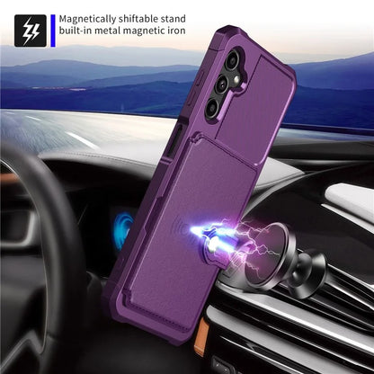 ZM03 For Samsung Galaxy A14 5G  /  A14 4G Case PU Leather Coated TPU Phone Wallet Cover with Magnetic Metal Sheet