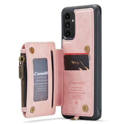 CASEME C20 Series Phone Case for Samsung Galaxy A14 5G / A14 4G RFID Blocking Zipper Pocket Kickstand Wallet Cover with Strap