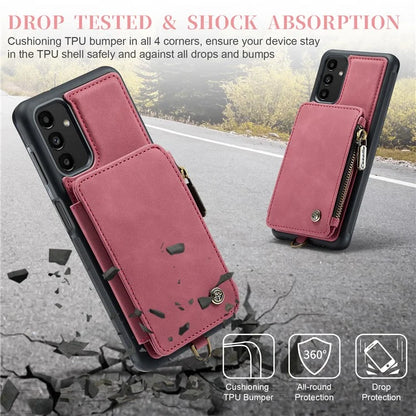 CASEME C20 Series Phone Case for Samsung Galaxy A14 5G / A14 4G RFID Blocking Zipper Pocket Kickstand Wallet Cover with Strap