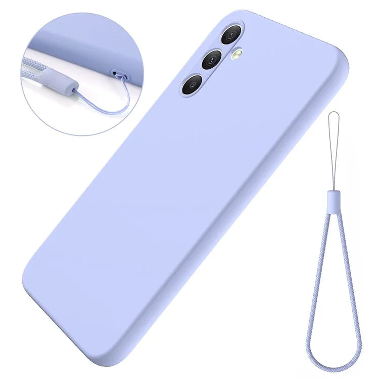 For Samsung Galaxy A34 5G Case Liquid Silicone Cell Phone Cover Protector with Strap