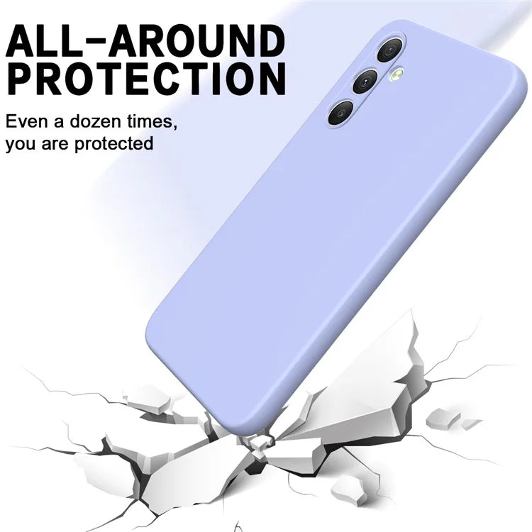 For Samsung Galaxy A34 5G Case Liquid Silicone Cell Phone Cover Protector with Strap
