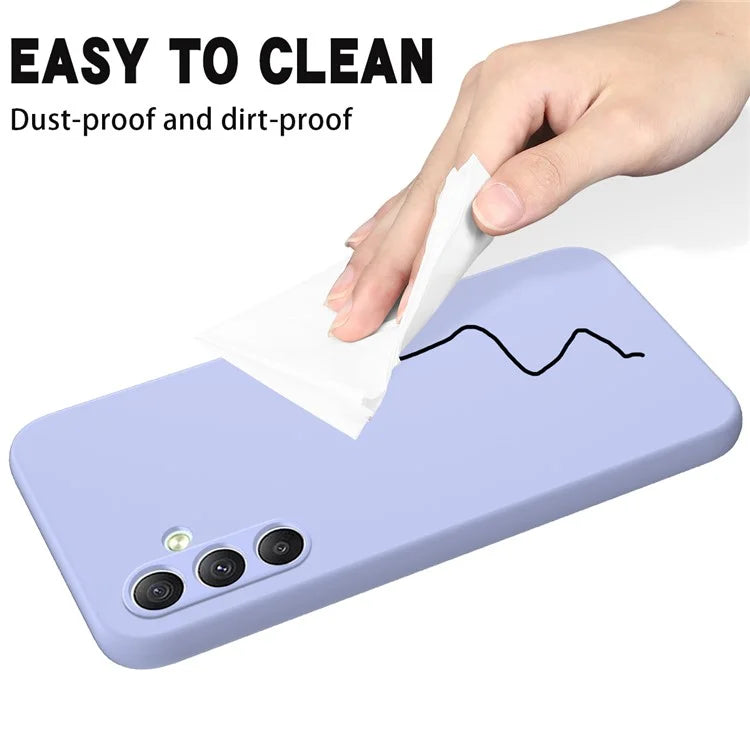 For Samsung Galaxy A34 5G Case Liquid Silicone Cell Phone Cover Protector with Strap