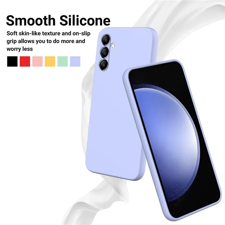 For Samsung Galaxy A14 5G / A14 4G Case Soft Lining Liquid Silicone Phone Cover with Strap