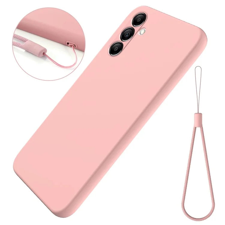 For Samsung Galaxy A14 5G / A14 4G Case Soft Lining Liquid Silicone Phone Cover with Strap