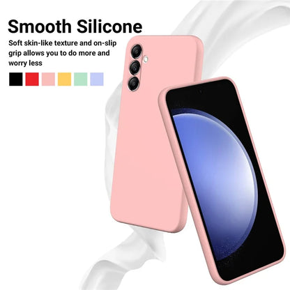 For Samsung Galaxy A14 5G / A14 4G Case Soft Lining Liquid Silicone Phone Cover with Strap
