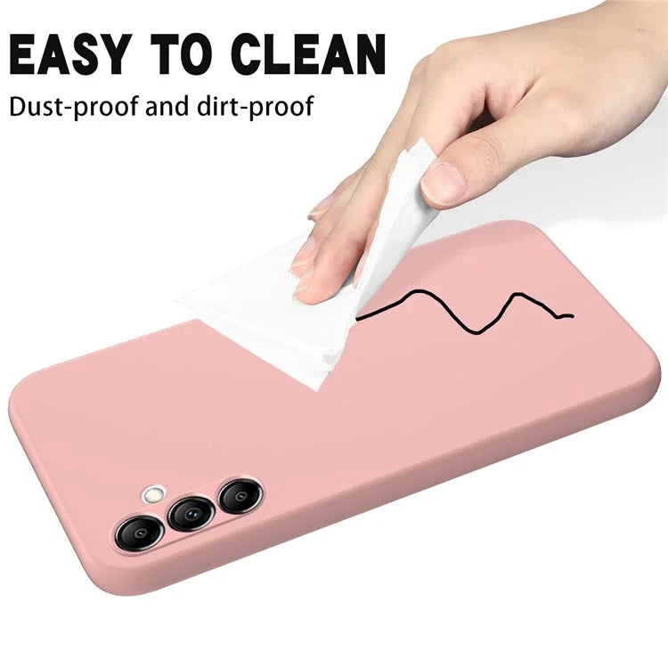 For Samsung Galaxy A14 5G / A14 4G Case Soft Lining Liquid Silicone Phone Cover with Strap