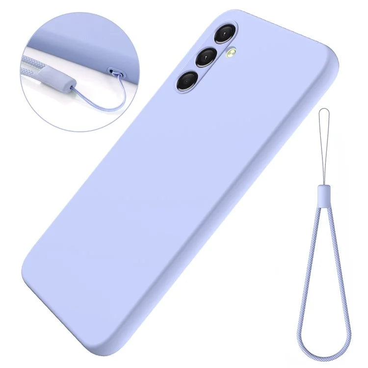 For Samsung Galaxy A24 4G (162.1 x 77.6 x 8.3mm) Case Liquid Silicone Cover with Strap