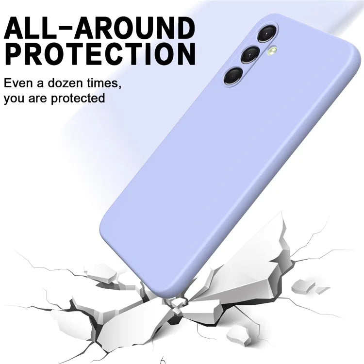 For Samsung Galaxy A24 4G (162.1 x 77.6 x 8.3mm) Case Liquid Silicone Cover with Strap