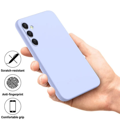 For Samsung Galaxy A24 4G (162.1 x 77.6 x 8.3mm) Case Liquid Silicone Cover with Strap