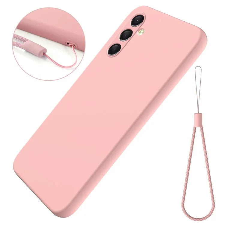 For Samsung Galaxy A24 4G (162.1 x 77.6 x 8.3mm) Case Liquid Silicone Cover with Strap