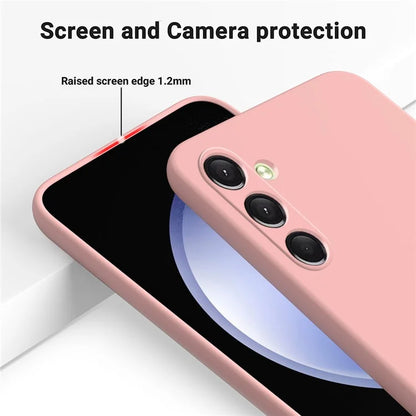 For Samsung Galaxy A24 4G (162.1 x 77.6 x 8.3mm) Case Liquid Silicone Cover with Strap