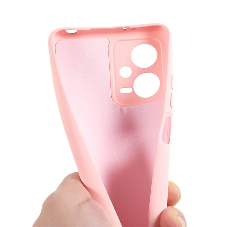 For Xiaomi Poco X5 5G / Redmi Note 12 5G (India) Cell Phone Case Liquid Silicone TPU 2.0mm Thick Arc Edge Phone Cover