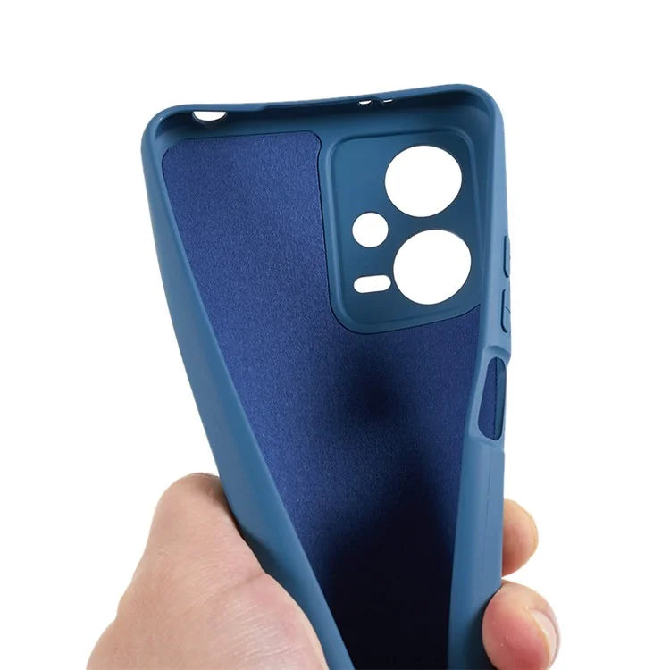 For Xiaomi Poco X5 5G / Redmi Note 12 5G (India) Cell Phone Case Liquid Silicone TPU 2.0mm Thick Arc Edge Phone Cover