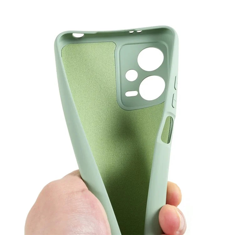 For Xiaomi Poco X5 5G / Redmi Note 12 5G (India) Cell Phone Case Liquid Silicone TPU 2.0mm Thick Arc Edge Phone Cover