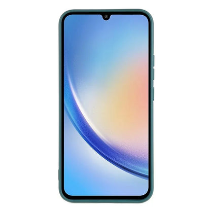 For Samsung Galaxy A34 5G Liquid Silicone Anti-Dust Arc Edge TPU Cover 2.0mm Thick Cell Phone Caseish Green