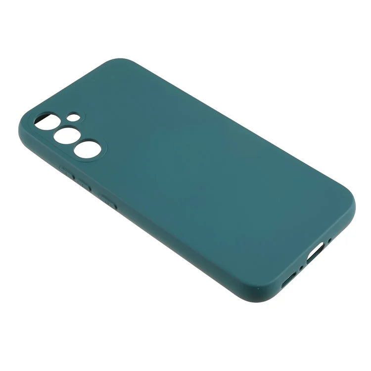 For Samsung Galaxy A34 5G Liquid Silicone Anti-Dust Arc Edge TPU Cover 2.0mm Thick Cell Phone Caseish Green