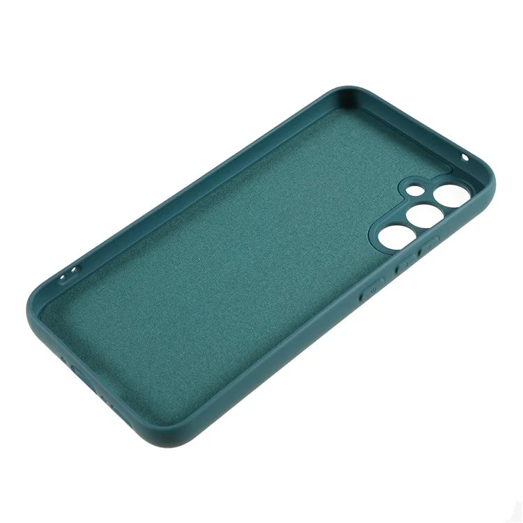 For Samsung Galaxy A34 5G Liquid Silicone Anti-Dust Arc Edge TPU Cover 2.0mm Thick Cell Phone Caseish Green