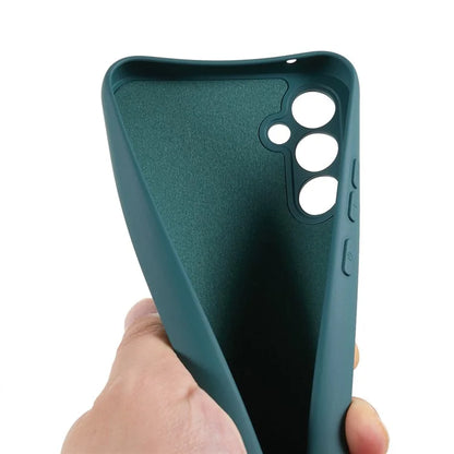 For Samsung Galaxy A34 5G Liquid Silicone Anti-Dust Arc Edge TPU Cover 2.0mm Thick Cell Phone Caseish Green