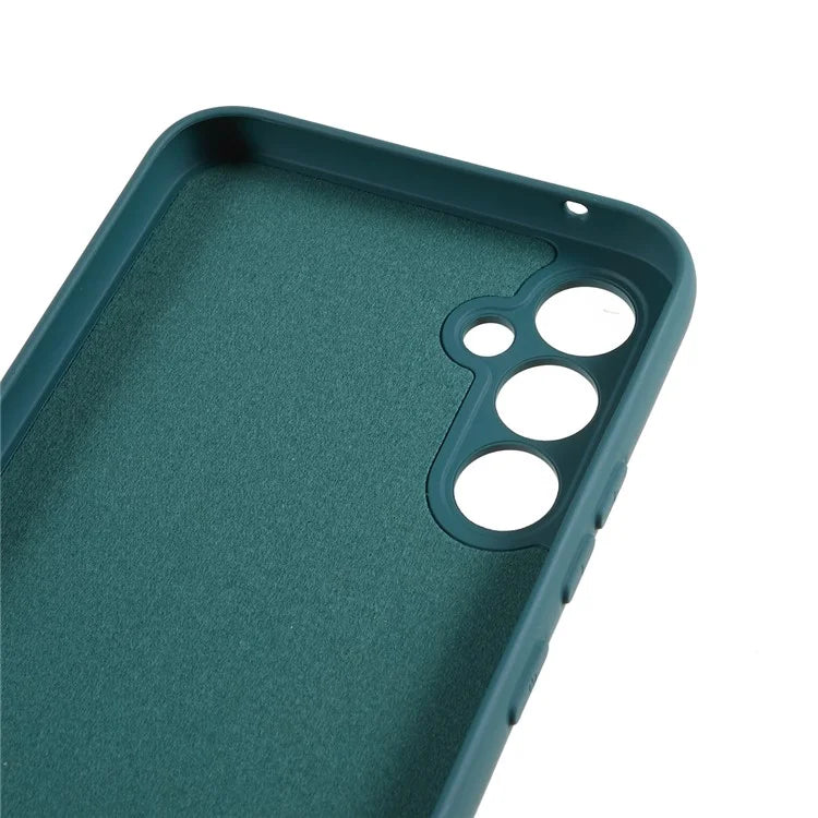For Samsung Galaxy A34 5G Liquid Silicone Anti-Dust Arc Edge TPU Cover 2.0mm Thick Cell Phone Caseish Green
