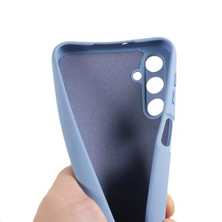 For Samsung Galaxy A24 4G (162.1 x 77.6 x 8.3mm) Precise Cutout Soft TPU Phone Case 2.0mm Liquid Silicone Texture Arc Edge Anti-drop Cover