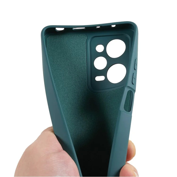 TPU Phone Case for Xiaomi Poco X5 Pro 5G / Redmi Note 12 Pro Speed 5G , 2.0mm Thick Liquid Silicone Arc Edge Coverish Green