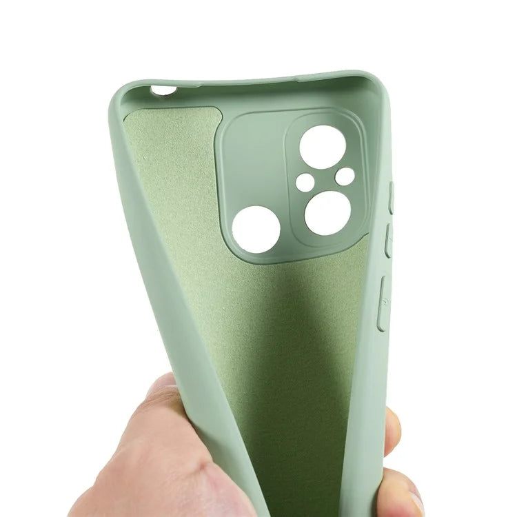 Cell Phone Case for Xiaomi Redmi 12C 4G Liquid Silicone TPU 2.0mm Thick Arc Edge Phone Cover