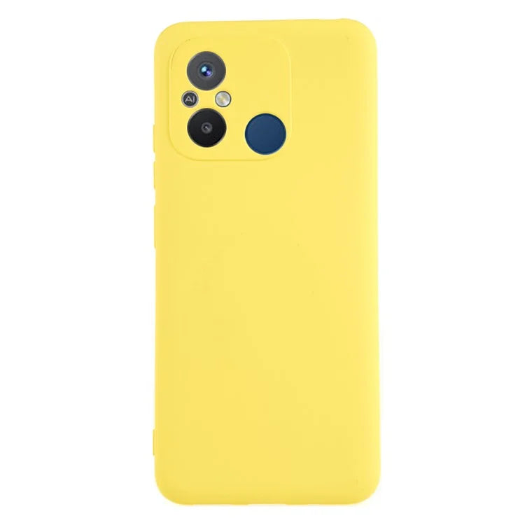 Cell Phone Case for Xiaomi Redmi 12C 4G Liquid Silicone TPU 2.0mm Thick Arc Edge Phone Cover