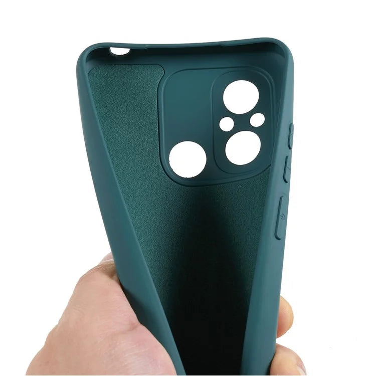 Cell Phone Case for Xiaomi Redmi 12C 4G Liquid Silicone TPU 2.0mm Thick Arc Edge Phone Cover