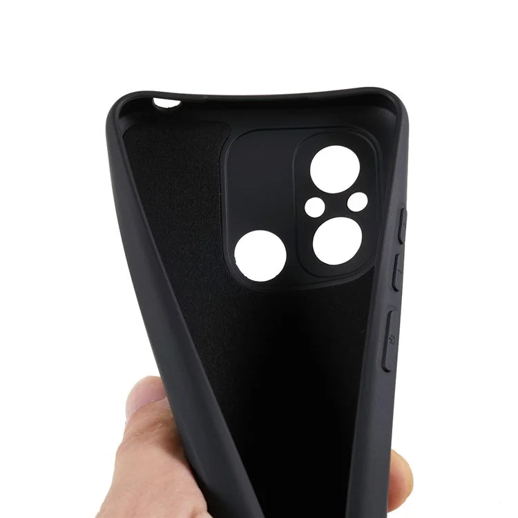 Cell Phone Case for Xiaomi Redmi 12C 4G Liquid Silicone TPU 2.0mm Thick Arc Edge Phone Cover