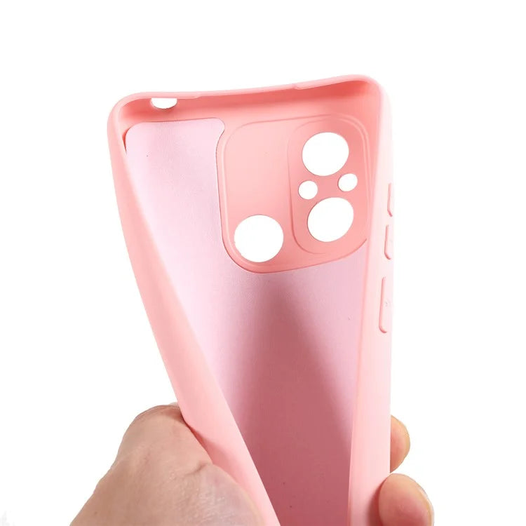 Cell Phone Case for Xiaomi Redmi 12C 4G Liquid Silicone TPU 2.0mm Thick Arc Edge Phone Cover