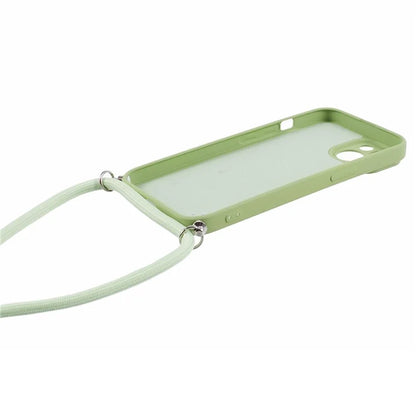 For iPhone 14 Case Rubberized TPU Smartphone Back Cover with Long Lanyard