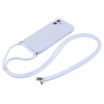 For iPhone 11 TPU Case Fiber Lining Protective Phone Cover with Long Lanyard