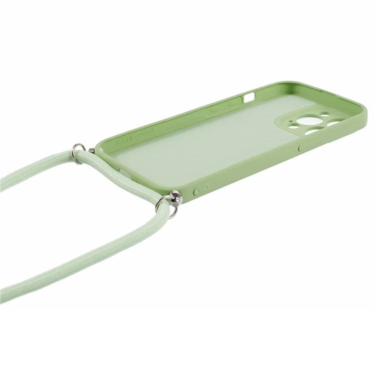For iPhone 13 Pro Max Case Fiber Lining TPU Cover with Long Lanyard