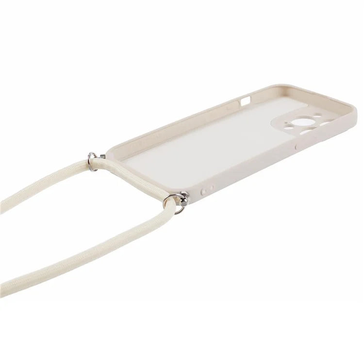 For iPhone 13 Pro Max Case Fiber Lining TPU Cover with Long Lanyard