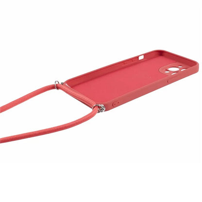 For iPhone 12 Pro Case Fiber Lining Soft TPU Phone Cover with Long Lanyard