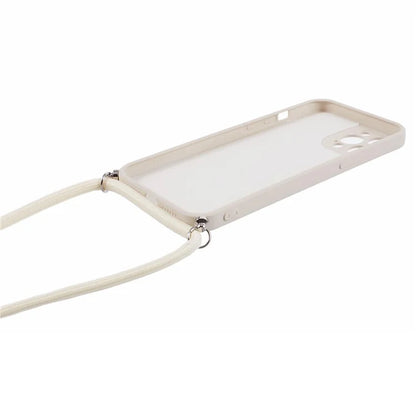 For iPhone 12 Pro Case Fiber Lining Soft TPU Phone Cover with Long Lanyard