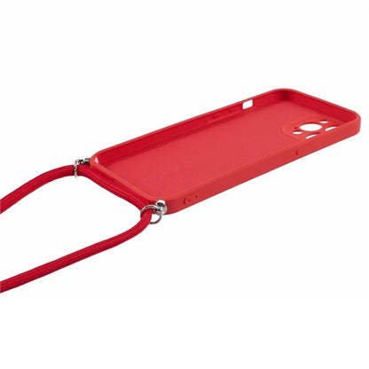 For iPhone 12 Pro Case Fiber Lining Soft TPU Phone Cover with Long Lanyard